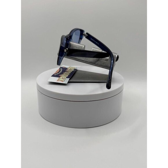 Vintage Y2K Eyeglasses | NOS Mini Cat Eye Style Monochrome Blue Made in Germany - Picture 5 of 10